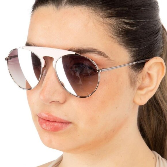 Loewe Women Sunglasses LW40005U 14U Pink Leather Bordeaux Mirror Pilot BRAND NEW - Picture 11 of 11
